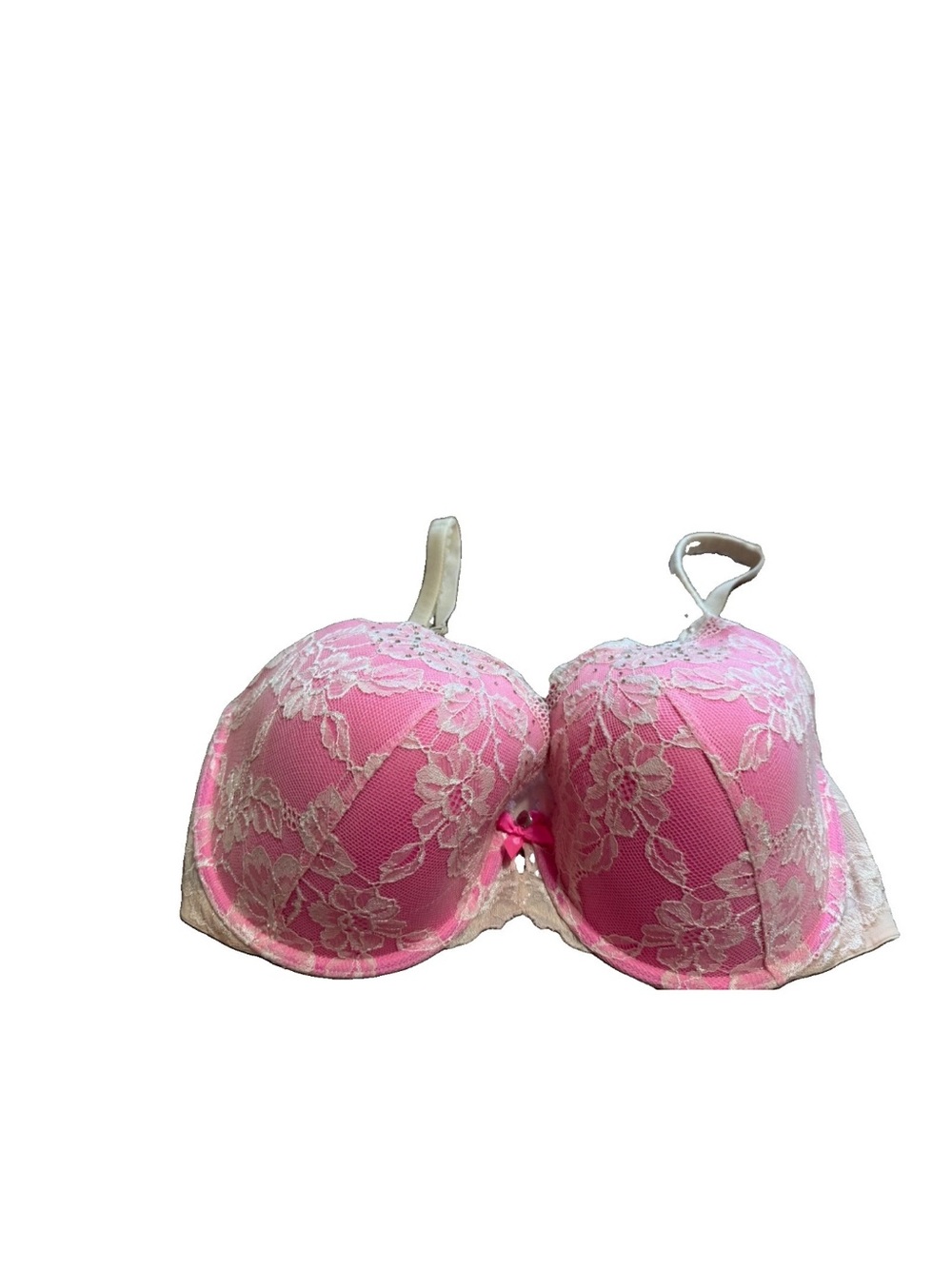 Victoria Secret Women’s Pink Rhinestone Body Lined Perfect Coverage Bra! 38DDD